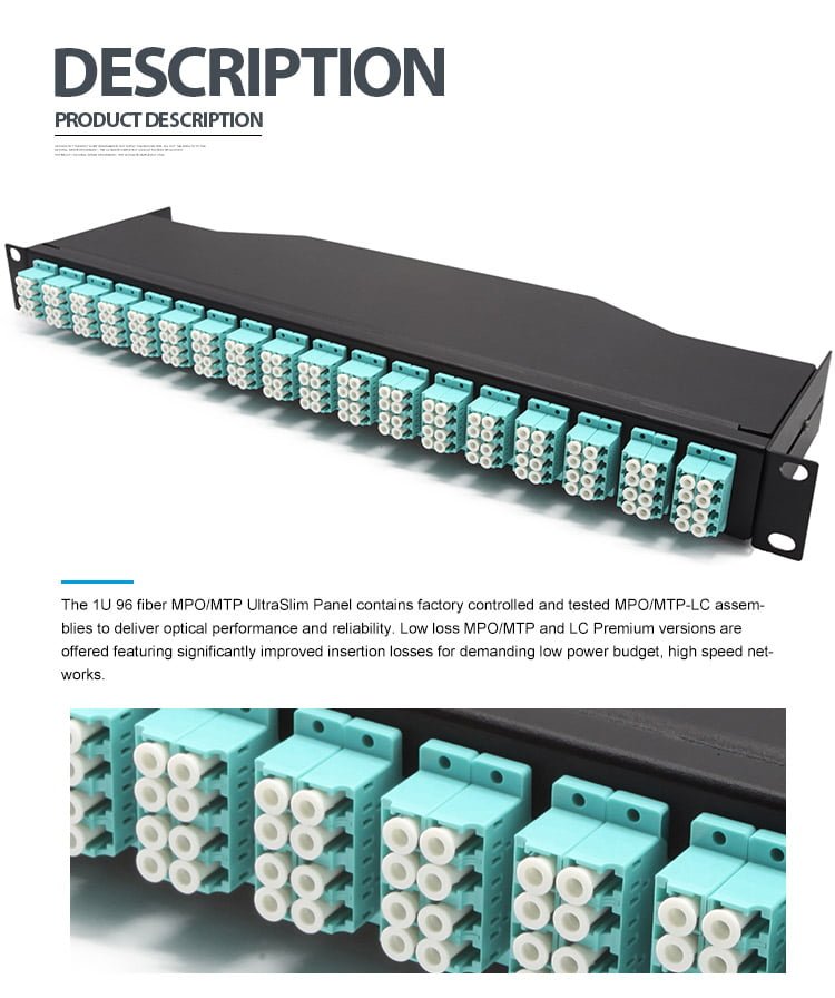 12/24 Fiber Mtp/Mpo Cassettes 8 Port Patch Panel