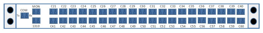 40 channels C21-C60 dual fiber DWDM Mux Demux