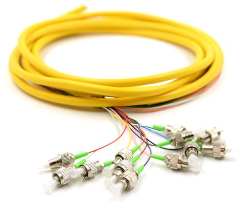 FC APC Fiber Pigtail Jacketed 12 Core SM OS2 3 Meters