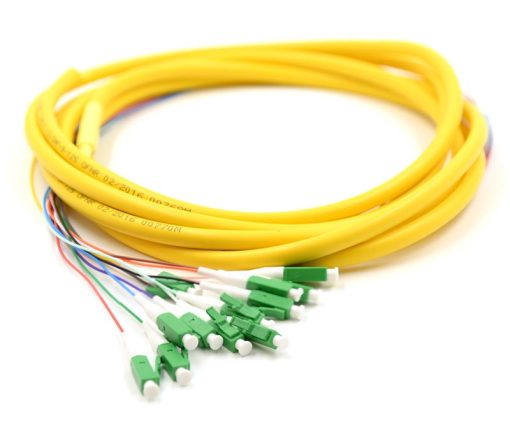 LC APC 12 Fiber Pigtail Jacketed SM OS2 9/125 Multi Color 0.9mm