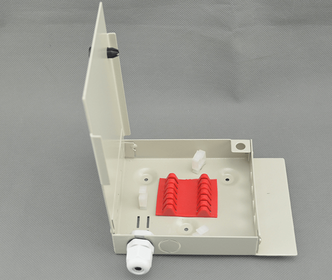 4 Fiber Ports SC LC Wall Mountable Fiber Optic Terminal Box Cable Fibre Termination Enclosure Splice Tray