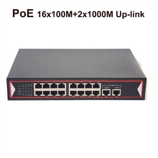 16 Ports PoE Switch-unmanaged-2 Gigbit Uplink