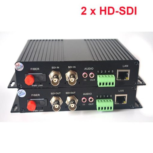 2 SDI Over Fiber Optic Extenders RS485 Ethernet Audio