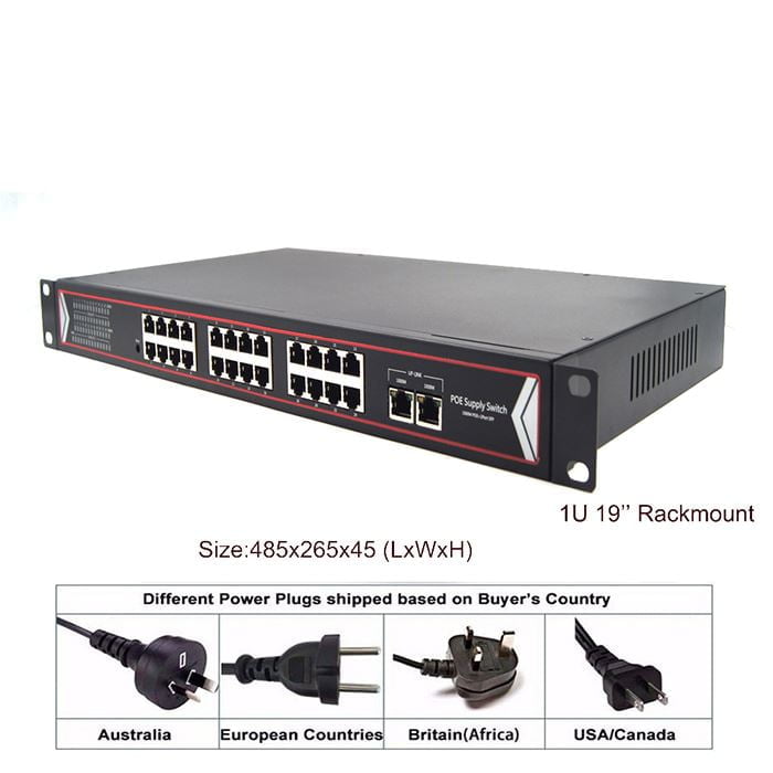 24 Ports Gigabit PoE Switch+2 Gigabit UpLink