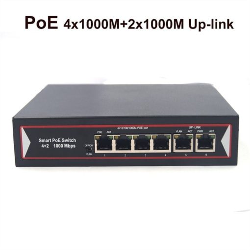 6 Port Gigbit PoE Switch 4x1000+2x1000 Up-Link