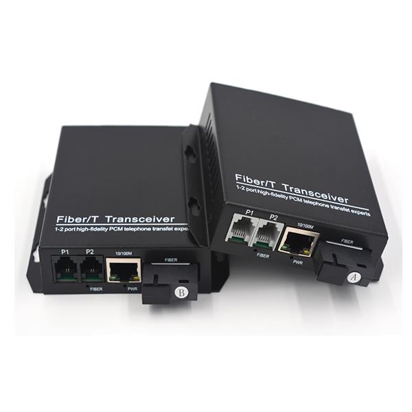 2 channels PCM Voice Telephone over Fiber Optic with 10/100Mbps Ethernet Extender