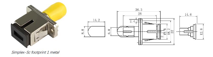 SC to ST Female Simplex Metal Adapter